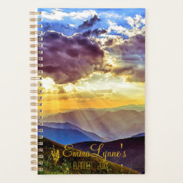 God Ray Zonnestralen op de bergen Foto Custom Planner