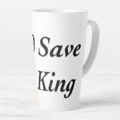 God red de koning latte mok (Rechterhoek)