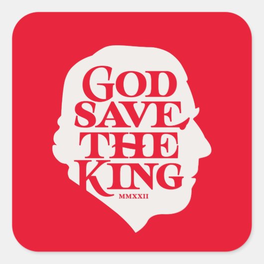 God red de koning vierkante sticker (Voorkant)