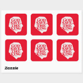 God red de koning vierkante sticker (Vel)