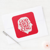 God red de koning vierkante sticker (Envelop)