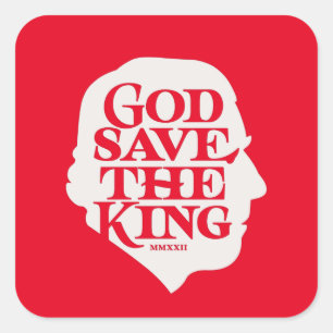 God red de koning vierkante sticker