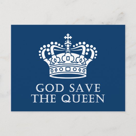 God red de koningin briefkaart (Voorkant)