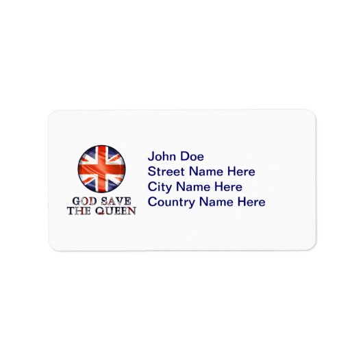 God red de koningin etiket (Voorkant)