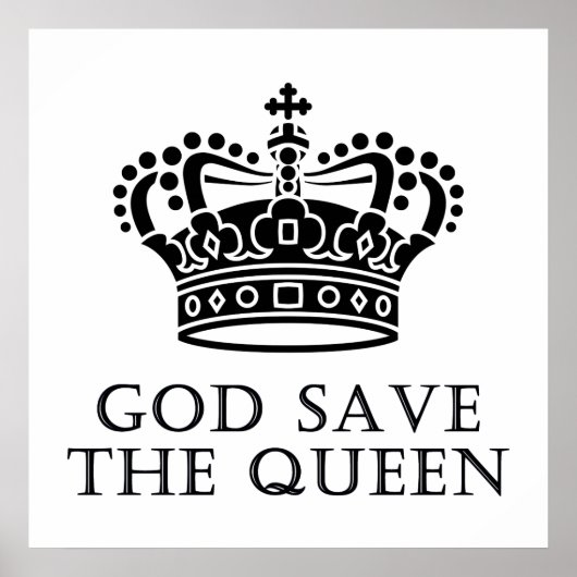 God red de koningin poster (Voorkant)