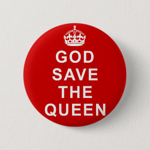 God red de Koningin Tshirts, Dassen, Gifts Ronde Button 5,7 Cm