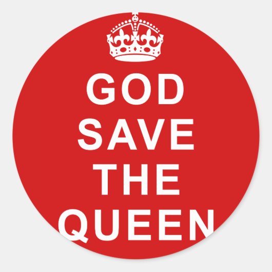 God red de Koningin Tshirts, Dassen, Gifts Ronde Sticker (Voorkant)