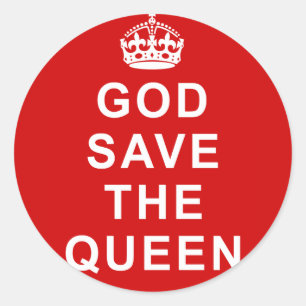 God red de Koningin Tshirts, Dassen, Gifts Ronde Sticker