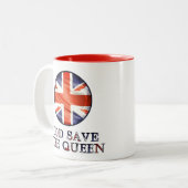 God red de koningin tweekleurige koffiemok (Voorkant links)