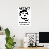 God red de Pound Gordon Brown Poster Print (Thuiskantoor)