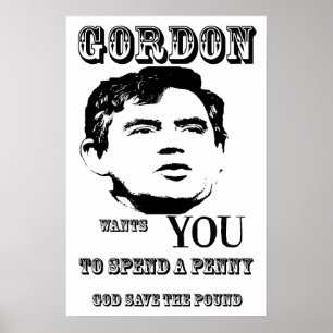God red de Pound Gordon Brown Poster Print