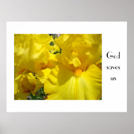 God red ons kunstprints Bloemrijke natuur Gele Iri Poster