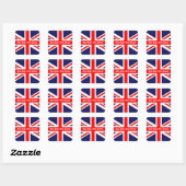 God red onze koningin! - Britse vlag Vierkante Sticker (Vel)
