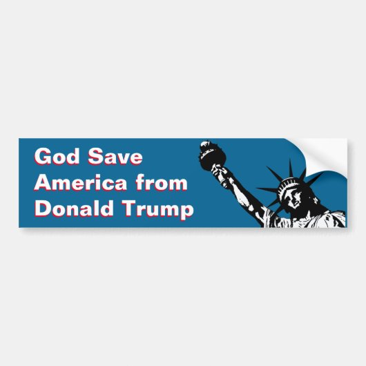God redt Amerika van Donald Trump anti Gop Bumpersticker (Voorkant)
