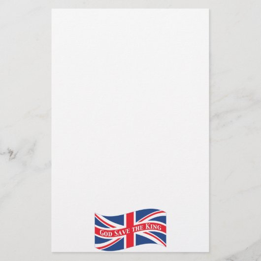 God redt de koning met Union Jack Briefpapier (Voorkant)