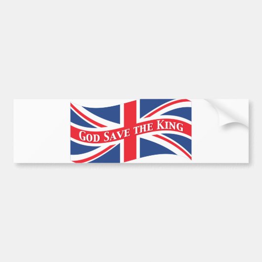 God redt de koning met Union Jack Bumpersticker (Voorkant)