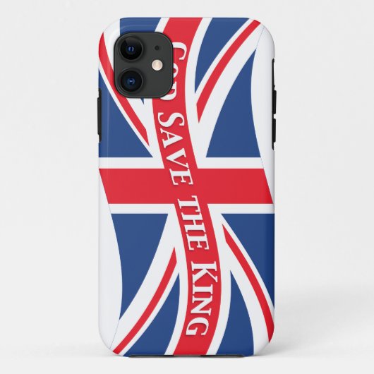 God redt de koning met Union Jack Case-Mate iPhone Case (Achterkant)