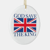 God redt de koning met Union Jack Keramisch Ornament (Rechts)