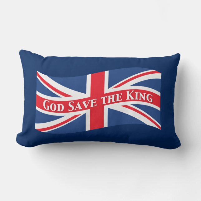 God redt de koning met Union Jack Kussen (Voorkant)