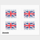 God redt de koning met Union Jack Rechthoekige Sticker (Vel)