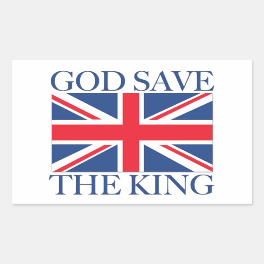 God redt de koning met Union Jack Rechthoekige Sticker (Voorkant)