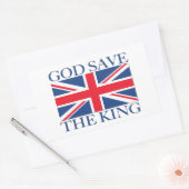 God redt de koning met Union Jack Rechthoekige Sticker (Envelop)