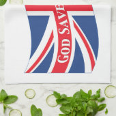 God redt de koning met Union Jack Theedoek (Gevouwen)