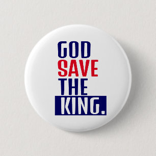 God redt de koning. ronde button 5,7 cm