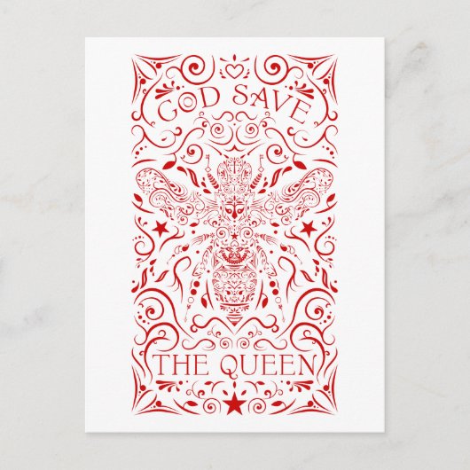 god redt de koningin briefkaart (Voorkant)