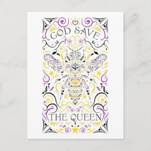 god redt de koningin briefkaart