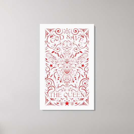 god redt de koningin canvas afdruk (Voorkant)