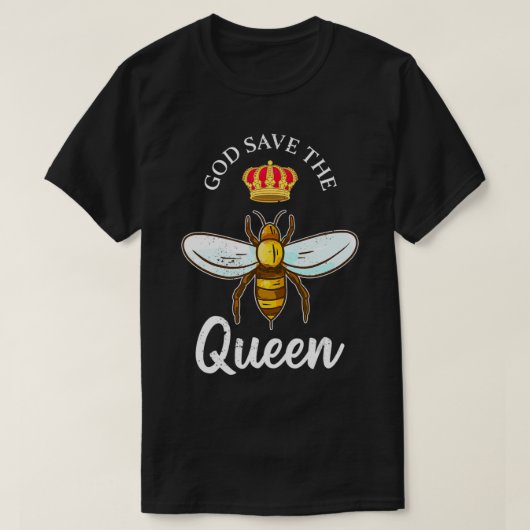 God redt de koningin Funny Bewaring Gift T-shirt (Design voorkant)