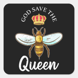 God redt de koningin Funny Bewaring Gift Vierkante Sticker