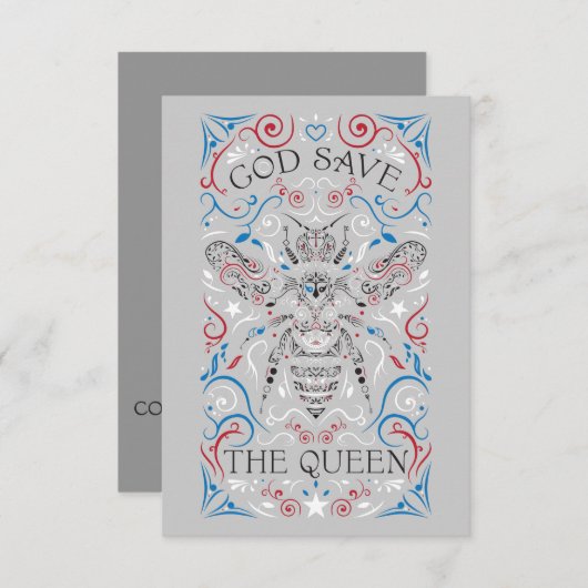 god redt de koningin kaart (Voorkant / Achterkant)