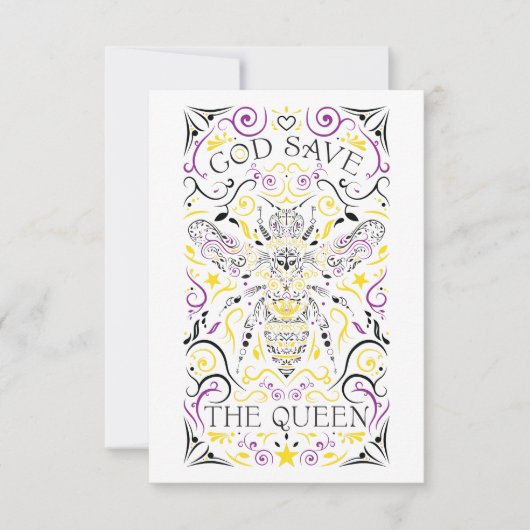 god redt de koningin kaart (Voorkant)