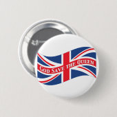 God redt de koningin met de unifar ronde button 5,7 cm (Voorkant /achterkant)