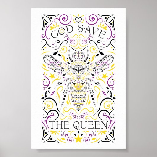 god redt de koningin poster (Voorkant)
