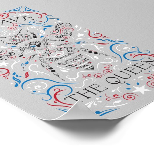 god redt de koningin poster (Hoek)