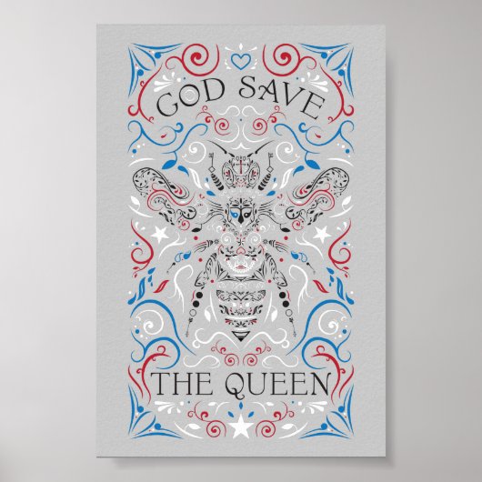 god redt de koningin poster (Voorkant)