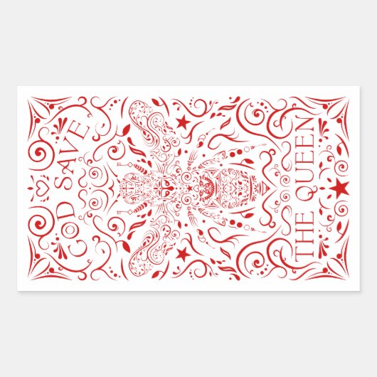 god redt de koningin rechthoekige sticker (Voorkant)