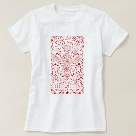 god redt de koningin t-shirt (Design voorkant)