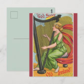 god redt oude Ierse harpist Briefkaart (Voorkant / Achterkant)