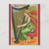 god redt oude Ierse harpist Briefkaart (Voorkant)