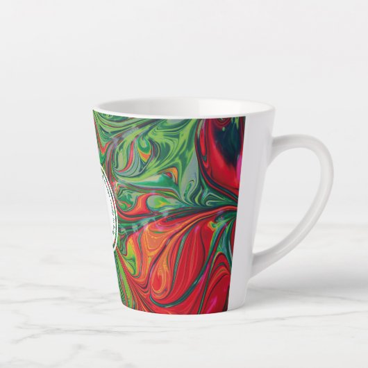 GOD REFUGE STERKTE Abstract Monogram, aangepast GR Latte Mok (Rechts)