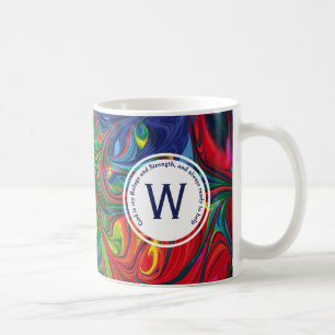 GOD REFUGE STERKTE Abstract Monogram Aangepaste BL Koffiemok