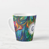 GOD REFUGE STERKTE Abstract Monogram Aangepaste BL Latte Mok (Linkerhoek)