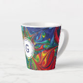 GOD REFUGE STERKTE Abstract Monogram Aangepaste BL Latte Mok (Rechterhoek)