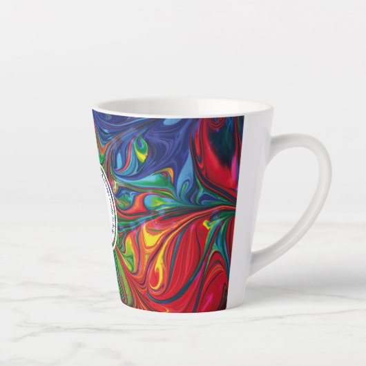 GOD REFUGE STERKTE Abstract Monogram Aangepaste BL Latte Mok (Rechts)