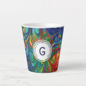 GOD REFUGE STERKTE Abstract Monogram Aangepaste BL Latte Mok (Voorkant)