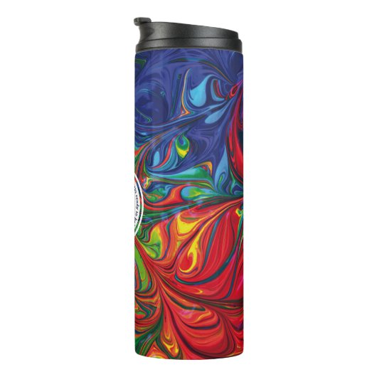 GOD REFUGE STERKTE Abstract Monogram Aangepaste BL Thermosbeker (Geroteerd rechts)